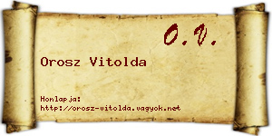 Orosz Vitolda névjegykártya